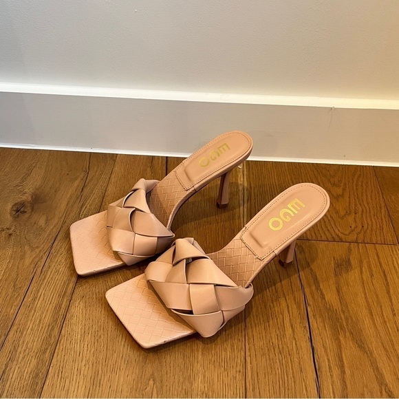 Ego Nude Square Toe Weave Heels - Picture 2 of 4
